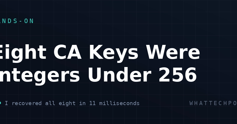 eMudhra CA keys cracked by integers under 256